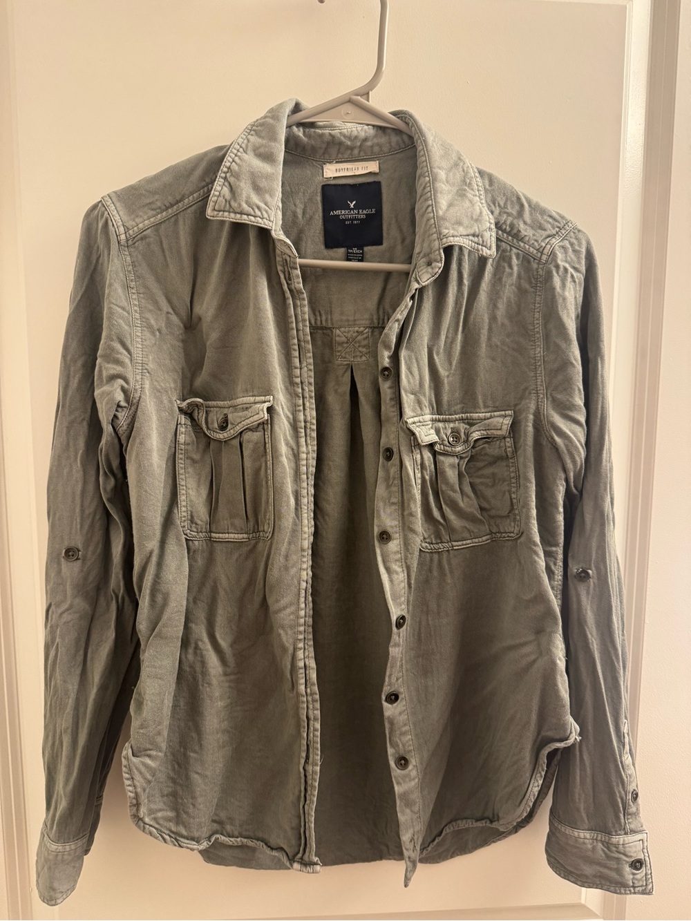 American Eagle Outfitters Boyfriend Fit Olive Utility Shirt Jacket XS